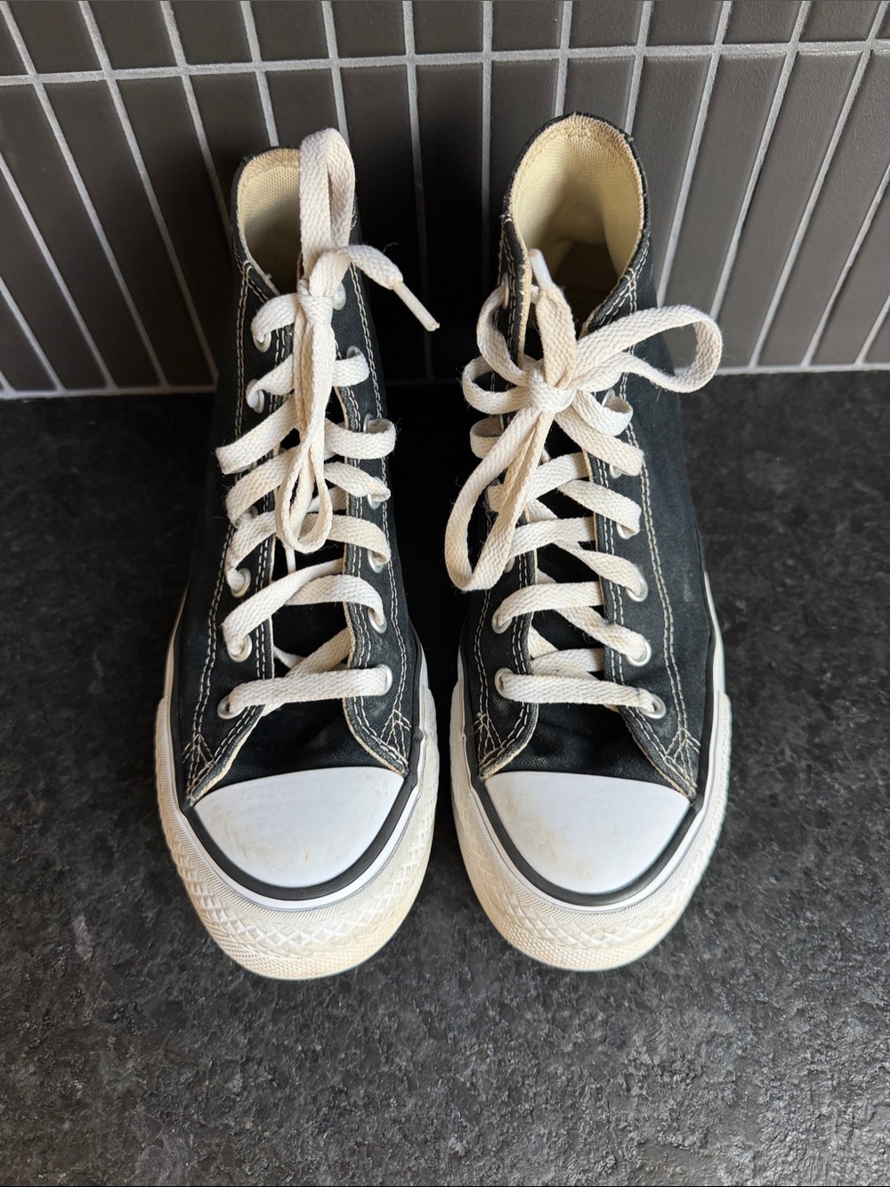 Converse Kids Black High-Top Sneakers with White Accents